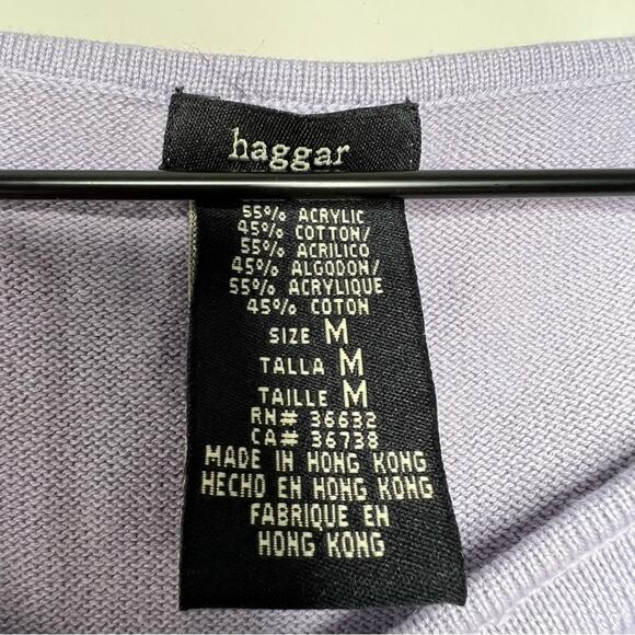 Y2K Haggar boxy baby doll knit blouse shirt light purple size medium - Picture 5 of 6